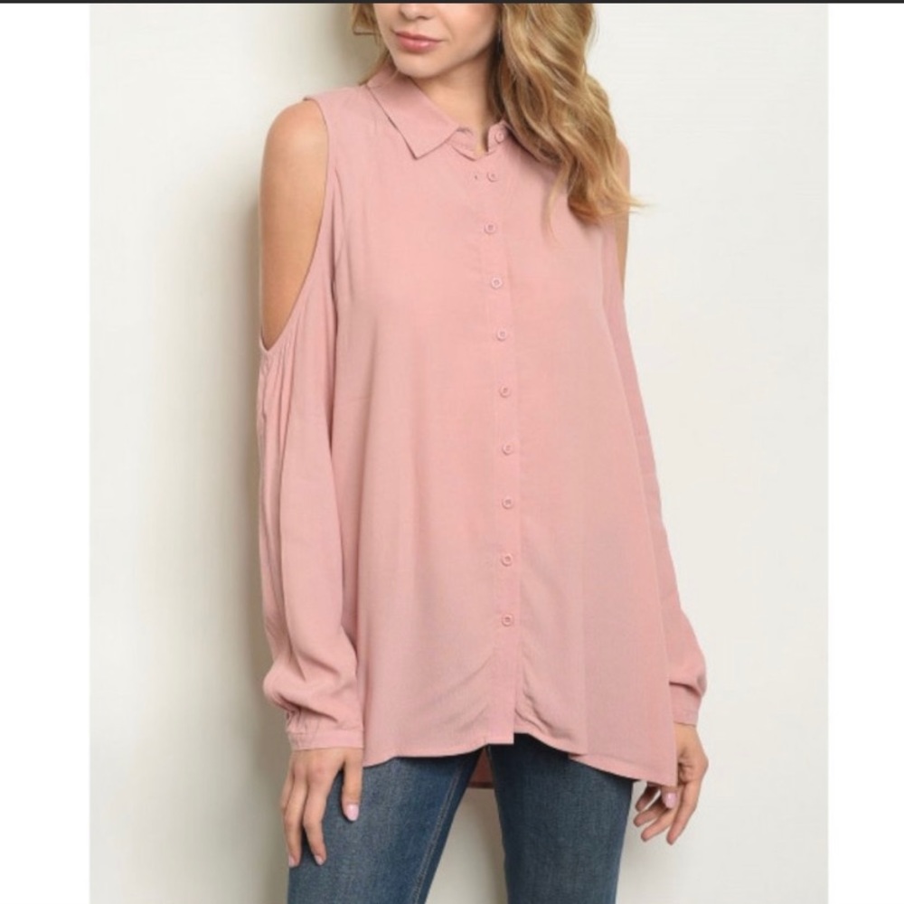 NEW Blush Cold Shoulder Top